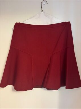 J. Crew Women's Flared Mini Skirt in Deep Wine